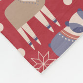 Blue Red Tan Scandinavian Pattern Fleece Deken (Hoek)