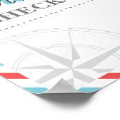 Blue Red Travel Airplane Guest Check-in Welkom Poster (Hoek)