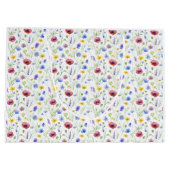 Blue Red Watercolor Wildflower Groot Cadeauzakje (Achterkant)