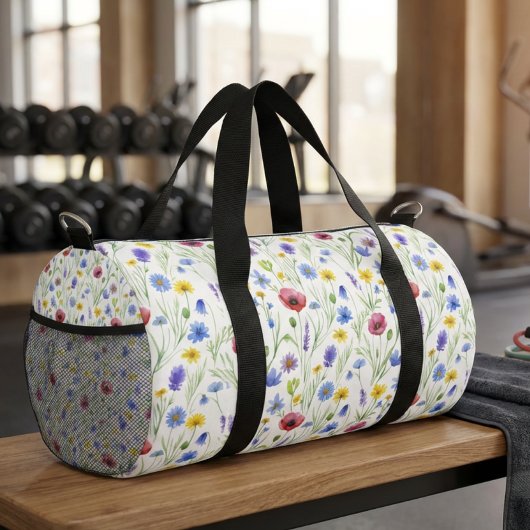 Blue Red Watercolor Wildflower Plunjezak