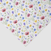 Blue Red Watercolor Wildflower Tissuepapier (Detail)