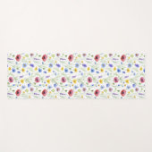 Blue Red Watercolor Wildflower Yogamat (Voorkant (horizontaal))