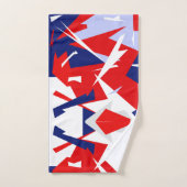 Blue Red White Abstract Art Bath Towels Bad Handdoek (Handdoek)