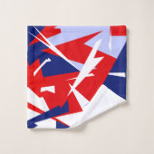 Blue Red White Abstract Art Bath Towels Bad Handdoek (Wasdoekje)