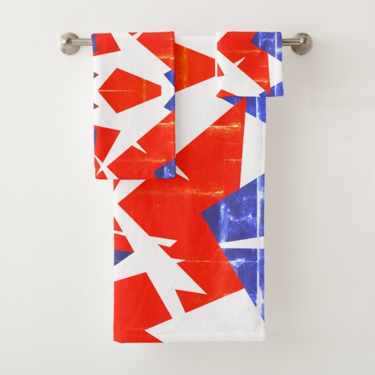 Blue Red White Abstract Art Bath Towels Bad Handdoek (Insitu)