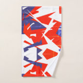 Blue Red White Abstract Art Bath Towels Bad Handdoek (Handdoek)