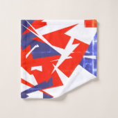 Blue Red White Abstract Art Bath Towels Bad Handdoek (Wasdoekje)
