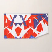 Blue Red White Abstract Art Bath Towels Bad Handdoek (Handdoek)