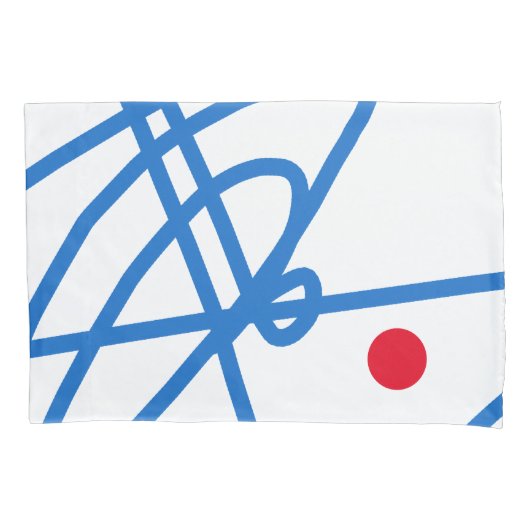 Blue Red White Abstracte Art Kussensloop (Voorkant)