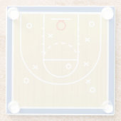 Blue Red White Basketball-sport Glazen Onderzetter (Achterkant)