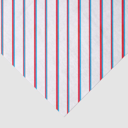 Blue Red White gepantserde strepes retro Tissuepapier (Detail)