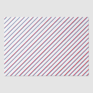 Blue Red White gepantserde strepes retro  Tissuepapier