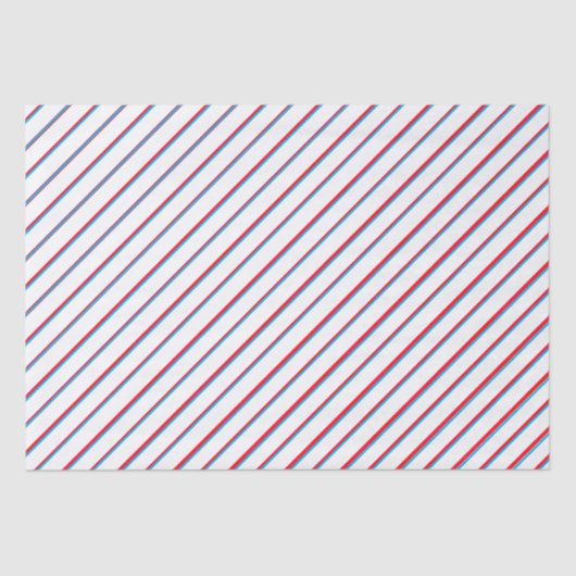 Blue Red White gepantserde strepes retro  Tissuepapier (Voorkant)