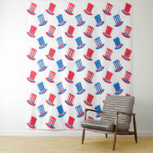Blue Red & White USA Patriottic Tapestry Backdrop Wandkleed (In situ)