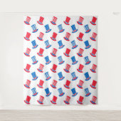 Blue Red & White USA Patriottic Tapestry Backdrop Wandkleed (Voorkant)