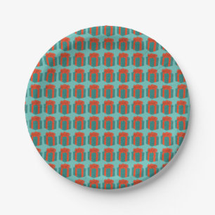 Blue Red Wrapped Holiday Birthday Hanukkah Cadeau Papieren Bordje