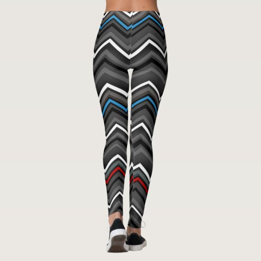 Blue/Red Zig Zag...Diabetes Leggings (Achterkant)