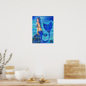 Blue Reef Mermaid poster van Renee Lavoie (Keuken)