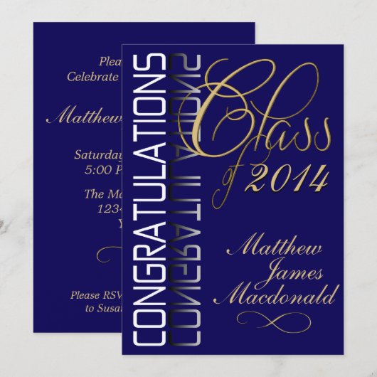 Blue Reflection Formal Graduation Party Kaart (Voorkant / Achterkant)