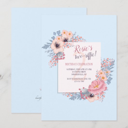 Blue Reflection Invitation Kaart (Voorkant / Achterkant)