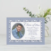 Blue Reflection Photo Invitation Kaart (Staand voorkant)