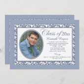 Blue Reflection Photo Invitation Kaart (Voorkant / Achterkant)