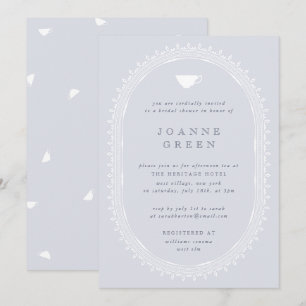 Blue Regency Afternoon Tea Bruids/Trouwdouche Kaart