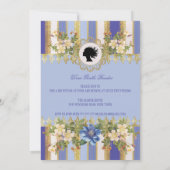 Blue Regency Era Sweet Zestien Uitnodiging (Achterkant)