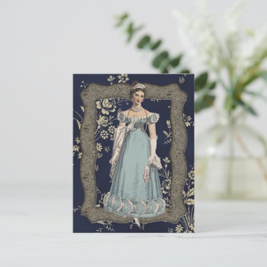Blue Regency Lady Briefkaart (Staand voorkant)
