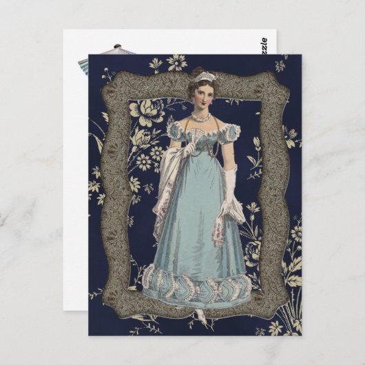 Blue Regency Lady Briefkaart (Voorkant / Achterkant)
