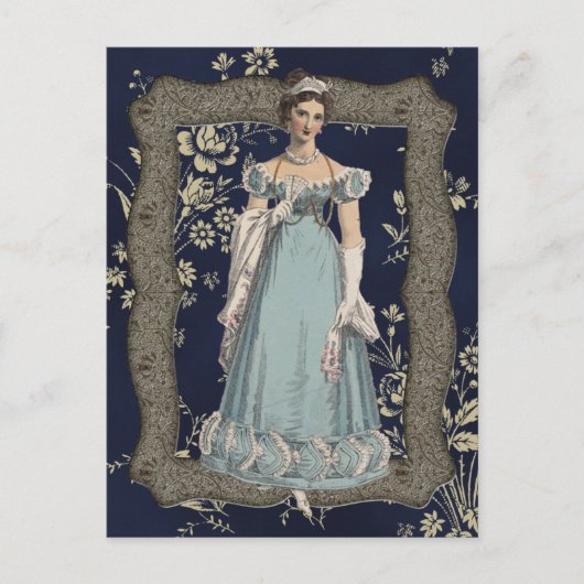 Blue Regency Lady Briefkaart (Voorkant)