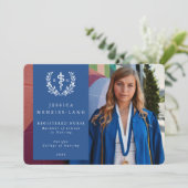 Blue Registered Nurse Asclepius Afstuderen Foto Aankondiging (Staand voorkant)