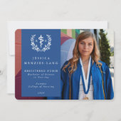 Blue Registered Nurse Asclepius Afstuderen Foto Aankondiging (Voorkant)