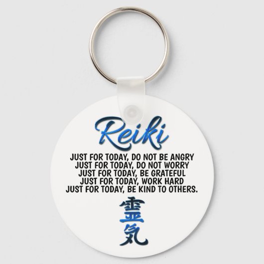 Blue Reiki Principles Keying Sleutelhanger (Voorkant)