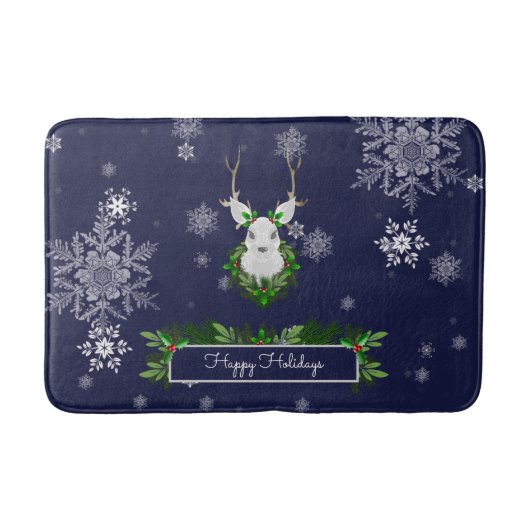 Blue Reindeer Bath Mat (Voorkant)