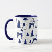Blue Reindeer Christmas Mug Mok (Links)