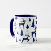 Blue Reindeer Christmas Mug Mok (Voorkant links)
