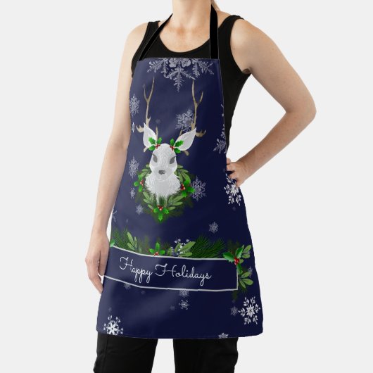 Blue Reindeer Christmas Schort (Insitu)