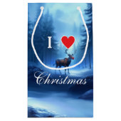 Blue Reindeer Custom Christmas Klein Cadeauzakje (Achterkant)