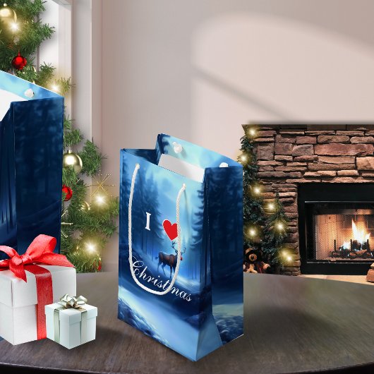 Blue Reindeer Custom Christmas Klein Cadeauzakje