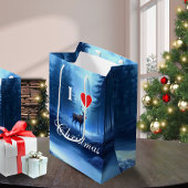 Blue Reindeer Custom Christmas Medium Cadeauzakje