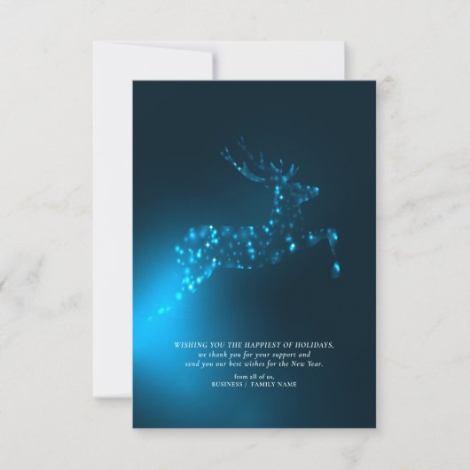 Blue Reindeer Elegant Business Corporate Christmas Bedankkaart (Voorkant)