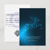 Blue Reindeer Elegant Business Corporate Christmas Bedankkaart (Voorkant / Achterkant)