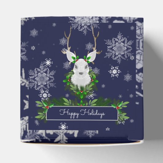 Blue Reindeer Favor Box Bedankdoosjes (Bovenkant)