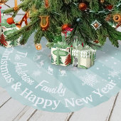 Blue Reindeer Forest kerst op maat Imitatie Linnen Kerstboom Rok