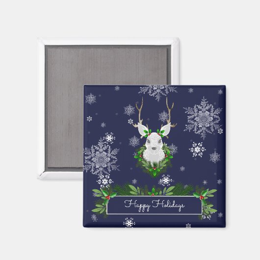 Blue Reindeer Magnet (Voorkant / Achterkant)