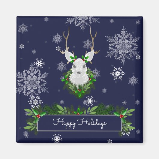 Blue Reindeer Magnet (Voorkant)