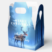 Blue Reindeer Merry Christmas Family Party Bedankdoosjes (Geopend)