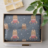 Blue Reindeer Rustic Cute Whimsical Fun Holiday Tissuepapier (Geschenk)