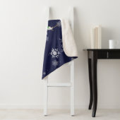Blue Reindeer Sherpa Blanket Deken (In situ)